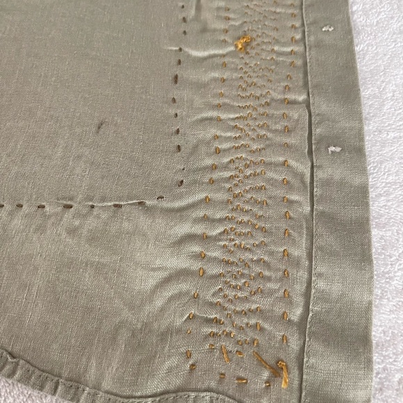 Upcycled patchwork Sage Green Linen shirt wearable art size XS One of a kind - Picture 10 of 14